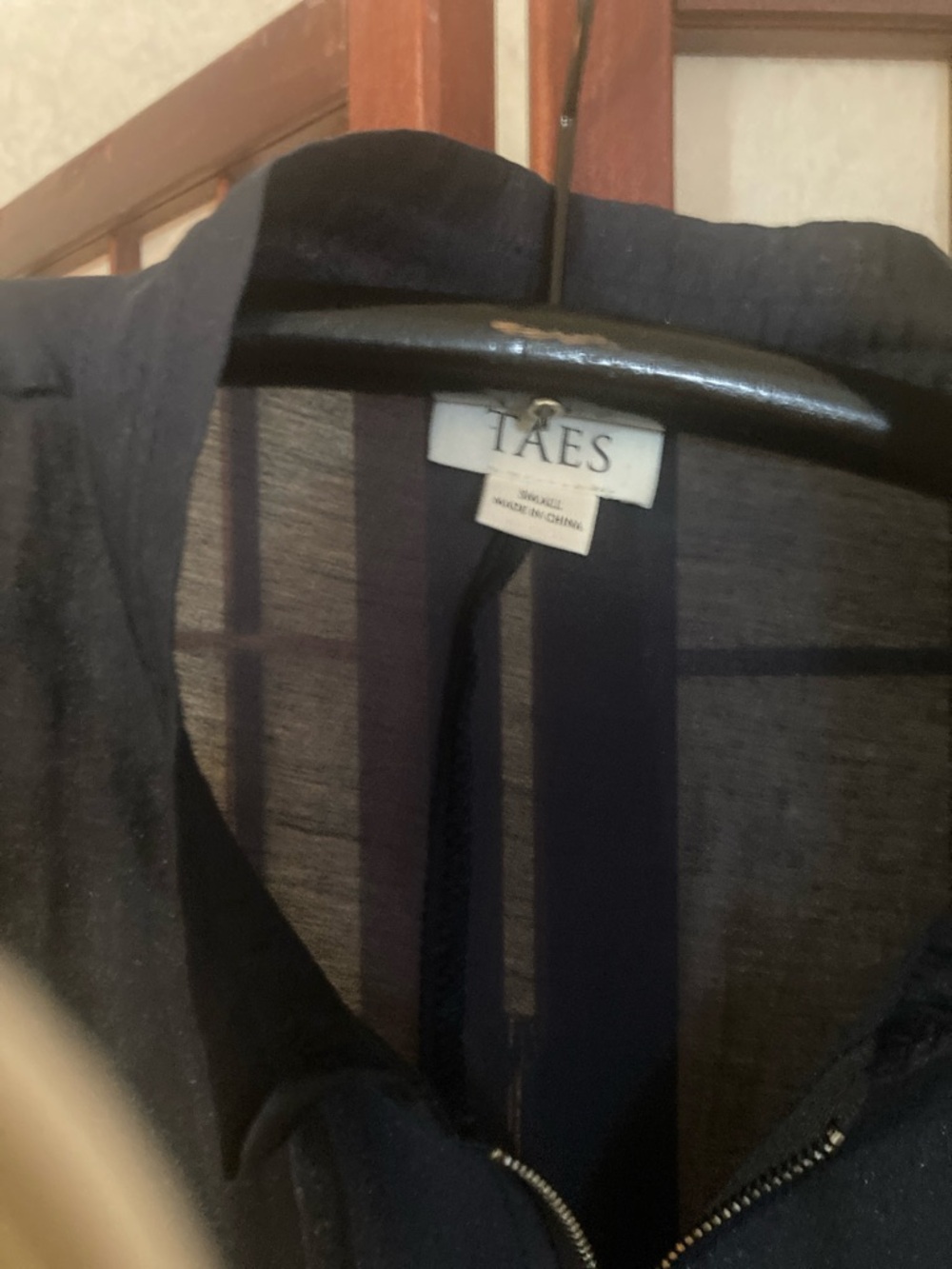 TAE'S Navy Ruffle Zip-Front Lightweight Jacket - Picture 4 of 10